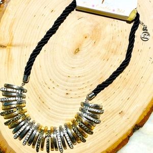 Erica Lyons rhinestone statement necklace NWT